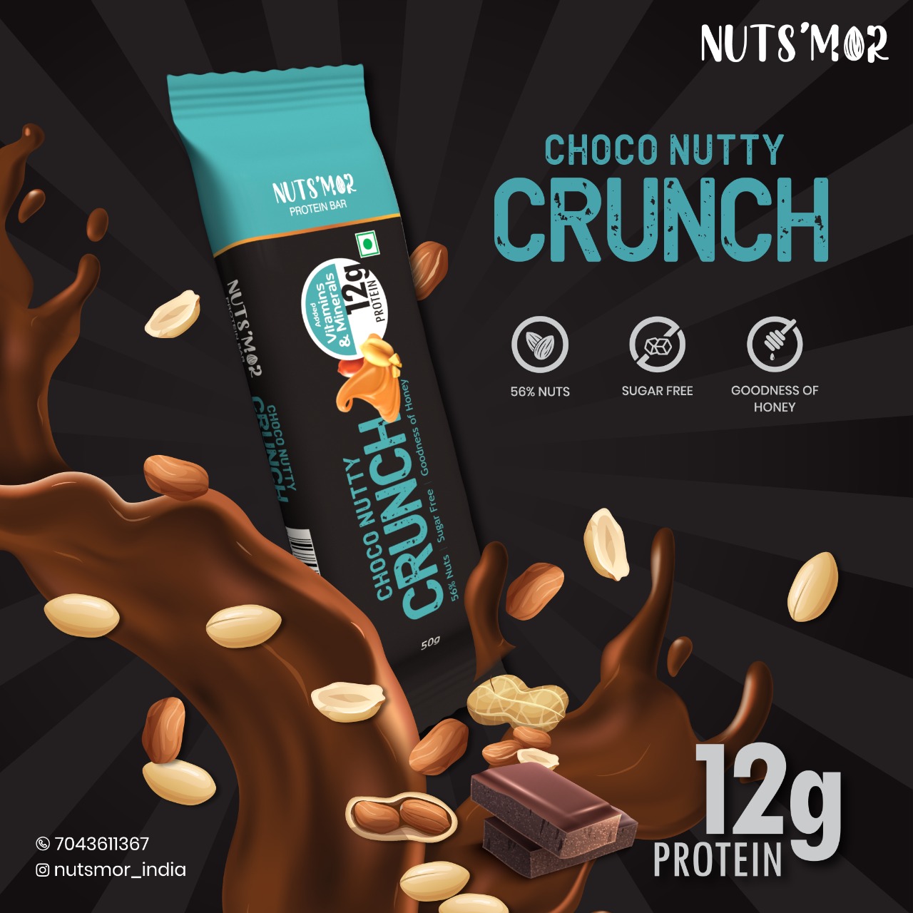 Nuts Mor Crunch protein bar